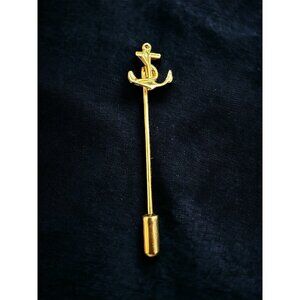 Gold ANCHOR Stick Pin Brooch